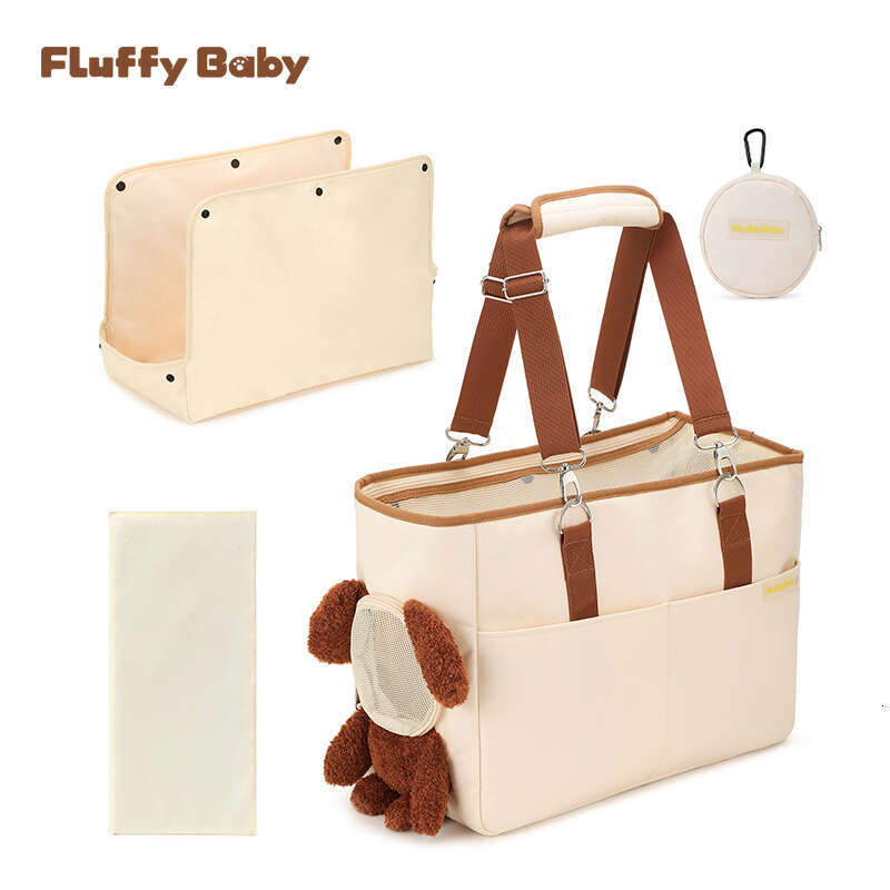 Small Teddy Dog Bag Off White Large Capacity Breathable Mesh Soft Cushion One Shoulder Handheld Outdoor Pet Backpack Zozostore