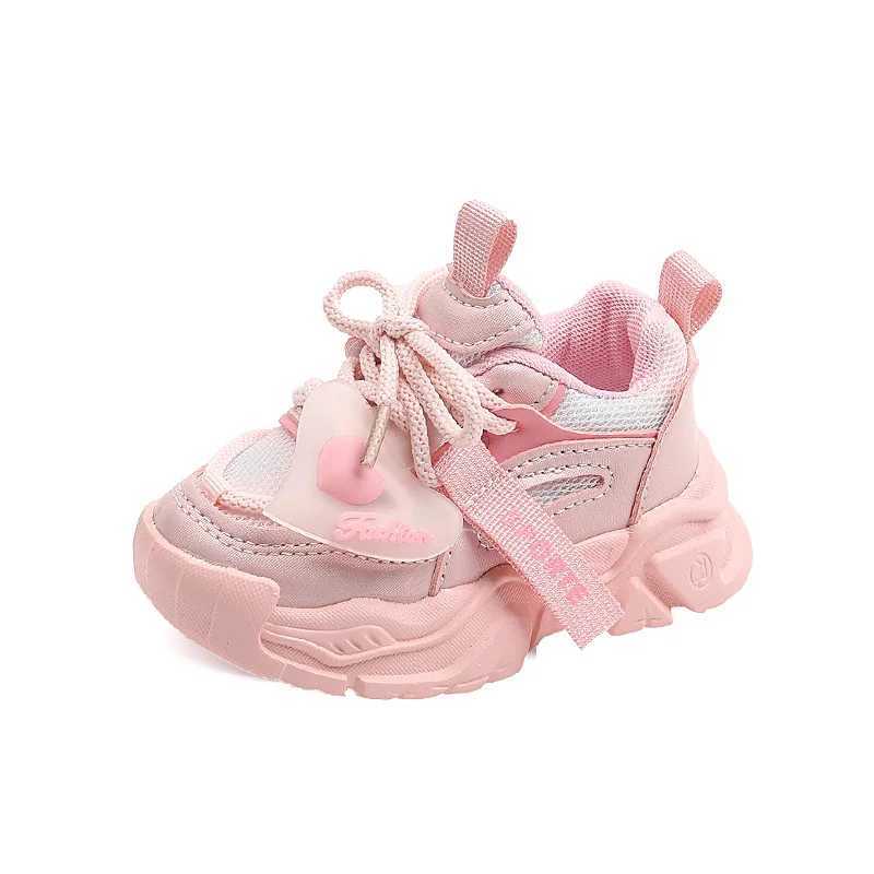 Flat shoes size 21-37 Childrens Shoes Fashion Pink Cute Sneakers for Boys Breathable Sport Shoes Autumn Anti-slip Toddler Student Sneakers H240805