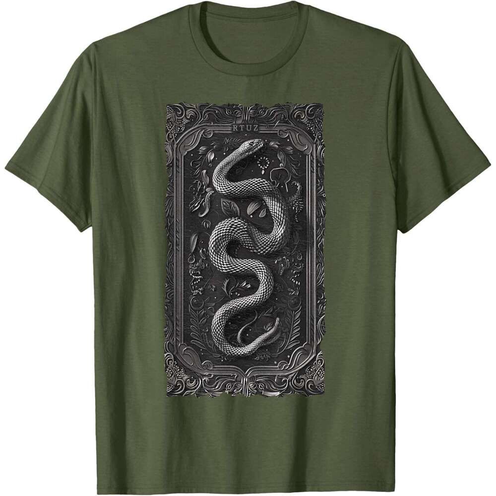 T shirt for Mens Elegant vintage snake terrarium reptile snake T-Shirt Shirts Tshirt Graphic Tee Casual Tops Clothes Short sleeve