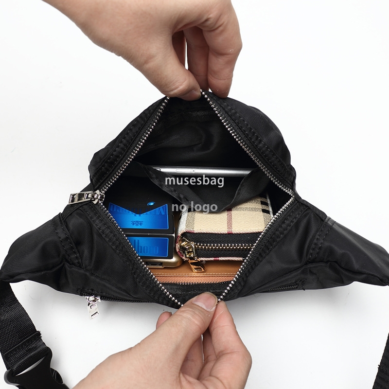 New men's waist pack fashion canvas solid color waist pack sports leisure wear-resistant multi-functional waist pack wholesale