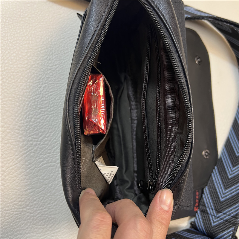 Fashion three box crossbody men's bag trend Japanese men's and women's ribbon shoulder bag casual striped backpack