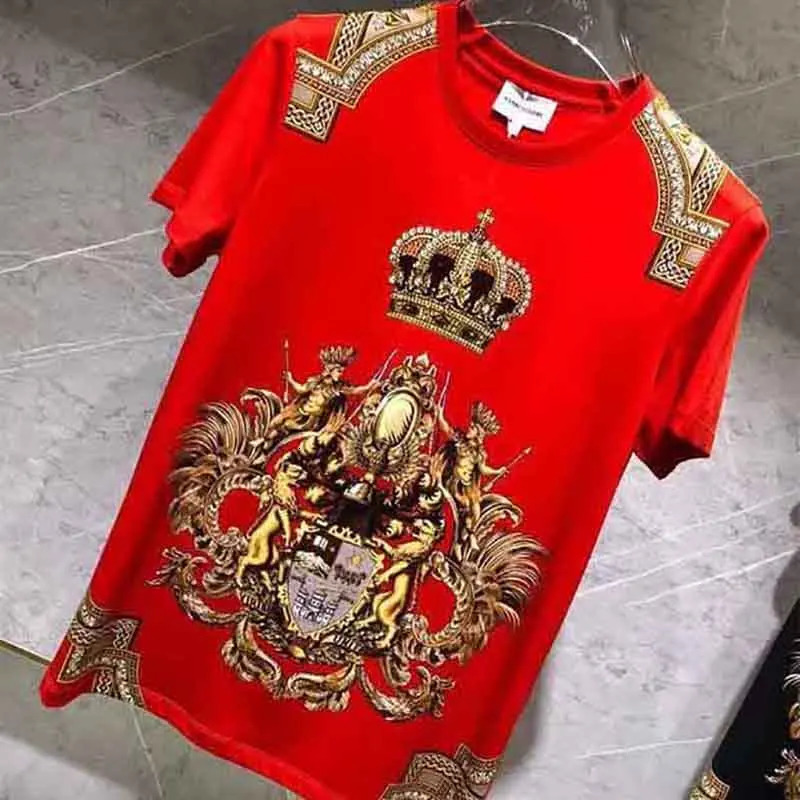 2024 European and American Summer Mens Round Neck Ultra Thin Short Sleeve T-shirt240808