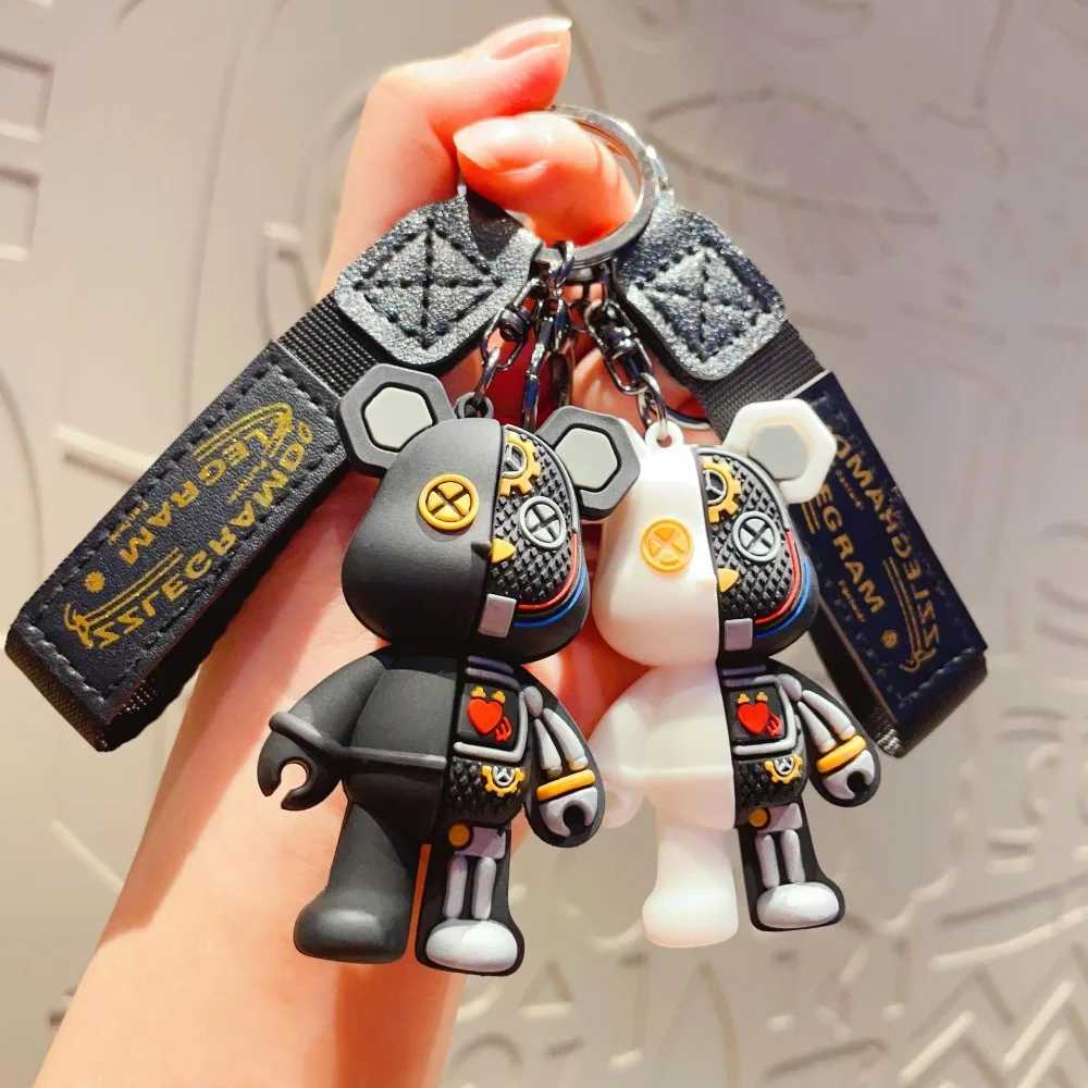 Cartoon Simple Mechanical Bear Cute Niche Doll Keychain Chain Bag Personalized Small Pendant Accessories Keychain Decorative Gift W240808