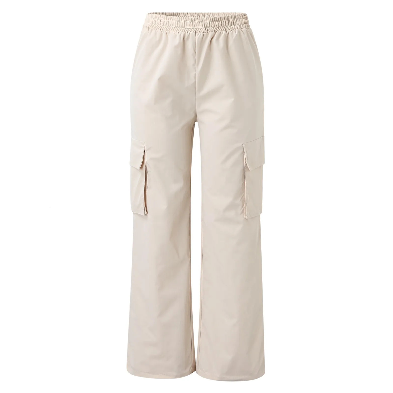 Womens Cargo Pants Elastic High Waist Wide Leg Trousers Straight Leg Joggers Outfits Baggy Wide Leg Sweatpants Oversized Pants 240816