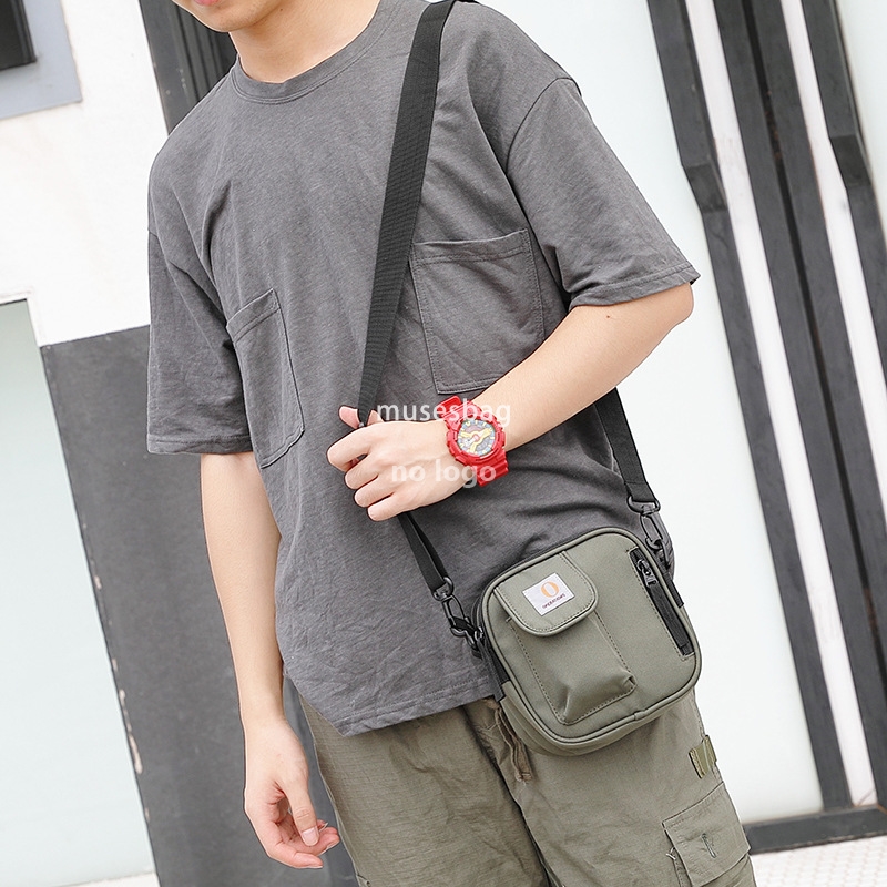 New small crossbody bag men's satchel casual shoulder bag fashion brand tooling wind small square bag hip hop bundy bag