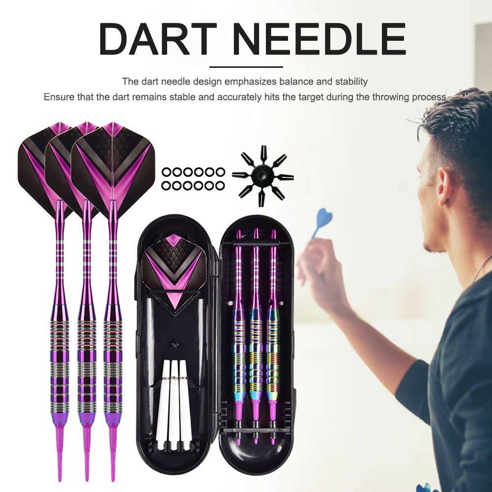 3Pcs Target Throwing Darts Set with Flight Protectors Soft Tip Darts Set Lightweight Darts Set for Dart Board Y240807