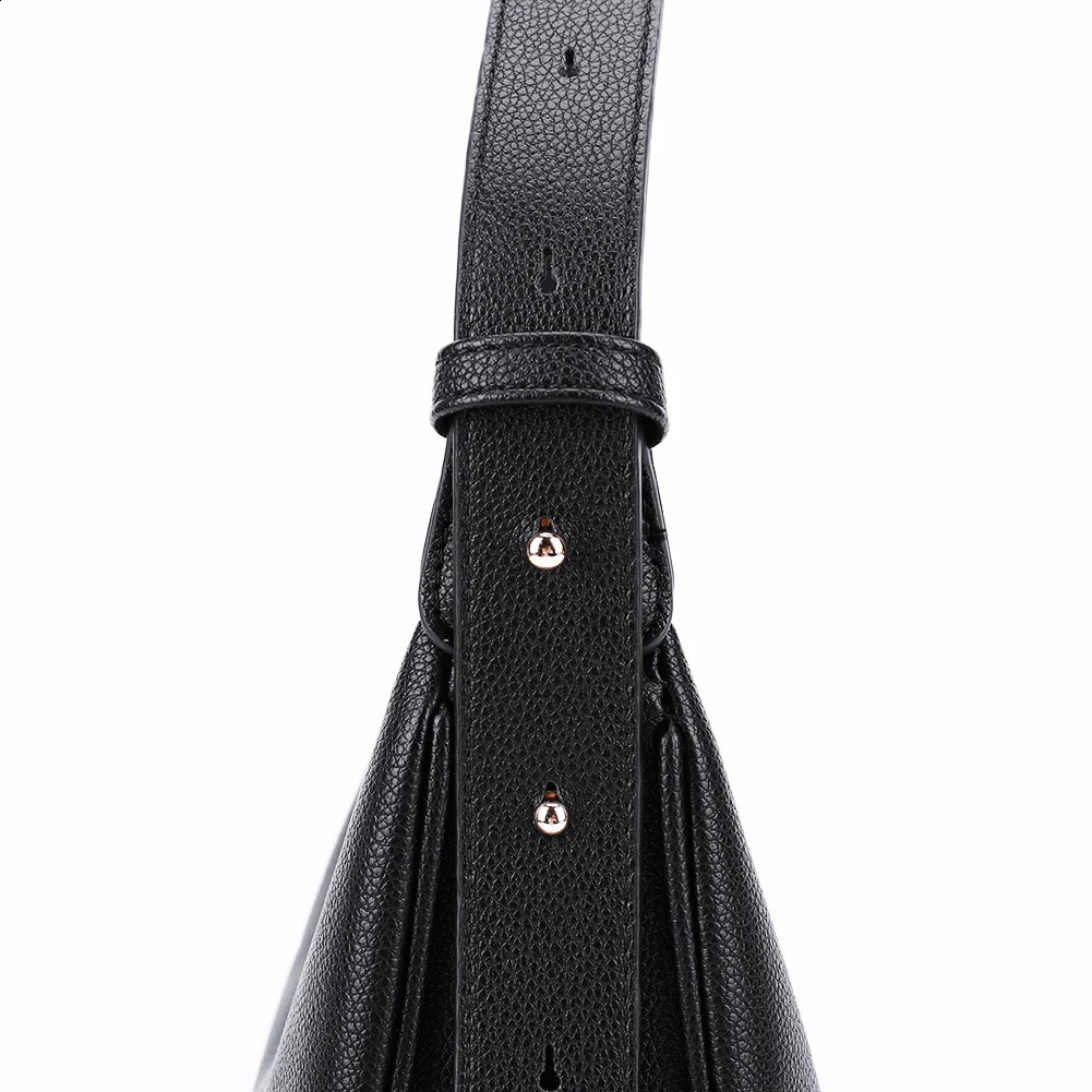 Crescent Shoulder Bag with Adjustable Strap Clutch Handbag Solid Color Trendy Crossbody Bag with Zipper Closure for Women 240809