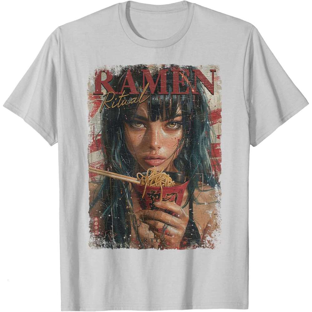 Summer T shirt for Mens Pin-up Girl Ramen Noodle Anime Manga Asian Ramen T-Shirt Shirts Tshirt Graphic Tee Casual Tops Clothes Short sleeve