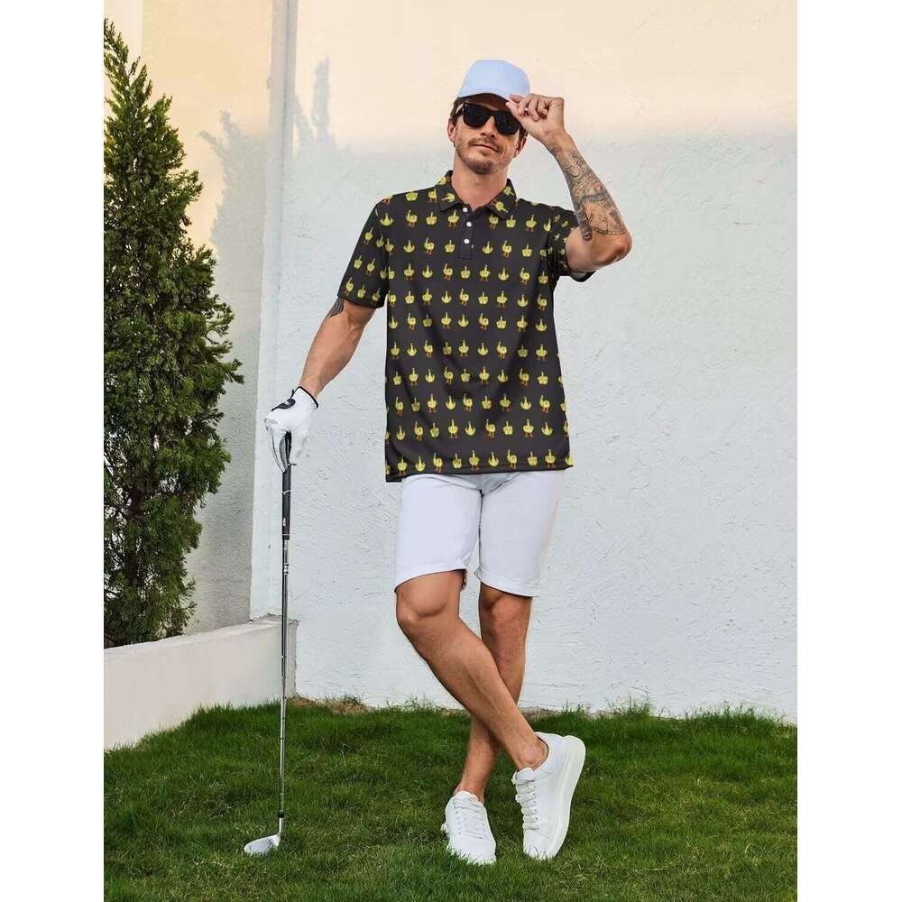 Fashion Mens Polo shirt fashion Funny Shirts for Men Quick-Dry Golf Shirt Moisture Wicking Activewear Polos shirts tshirt Casual tops summer clothes S