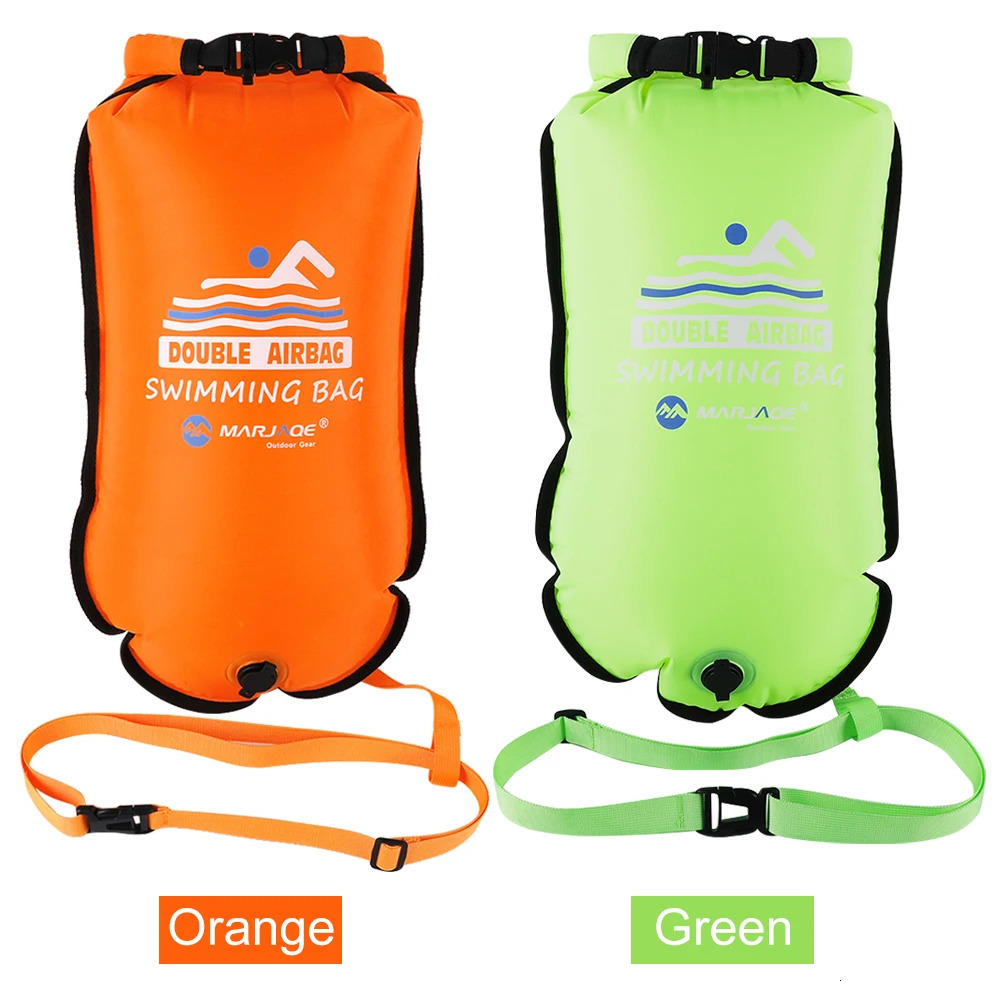 20L inflatable open swimming bait towing bag double air water sports lifesaving pool drying 240808