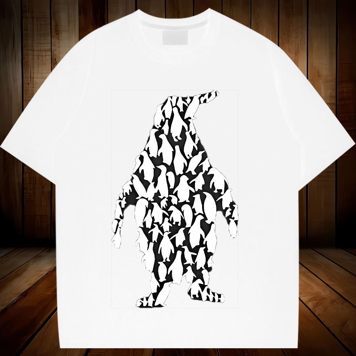 Lady T shirt Comfortable Women Tshirts Oversized L-4XL penguin Street 100% Cotton 230g Casual New Top Tees