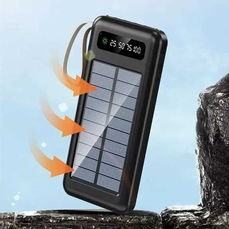 80000 Mah Solar Power Bank Thin Light Comes With Four-wire External Battery Portable Daily Power Bank For AP xm SamsungCL240808