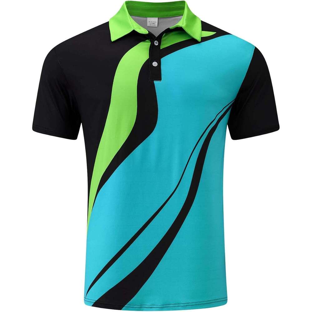 Fashion Mens Polo shirt Mens Shirts Dry Fit Athletic Moisture Wicking Golf Polo Performance Printed Collared Short SleeveCasual tops summer clothes Sh