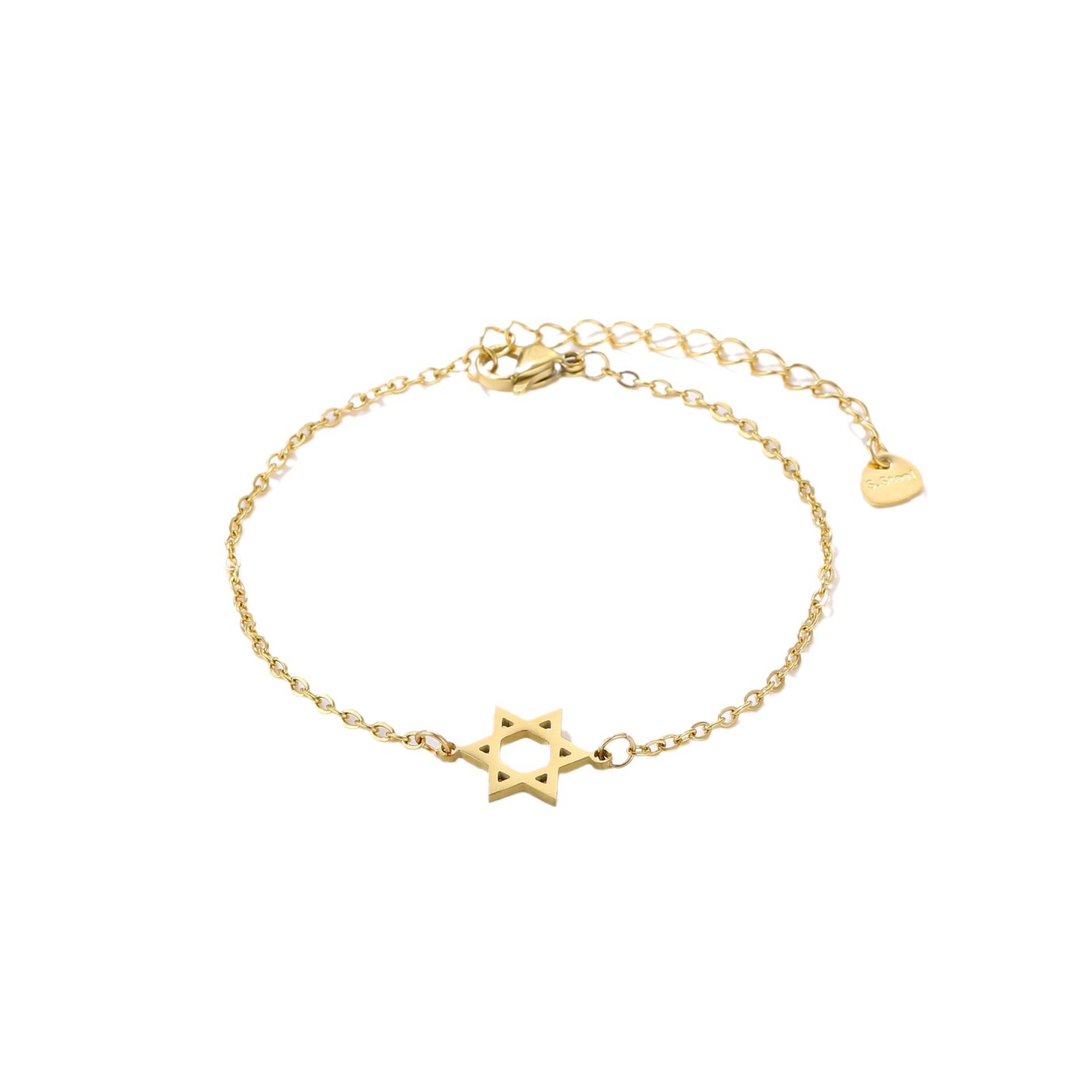 Lucky Titanium Steel Hexagram Star Bracelet, Non fading, Small and Trendy, Fashion Women's Versatile Star Jewelry Bracelet