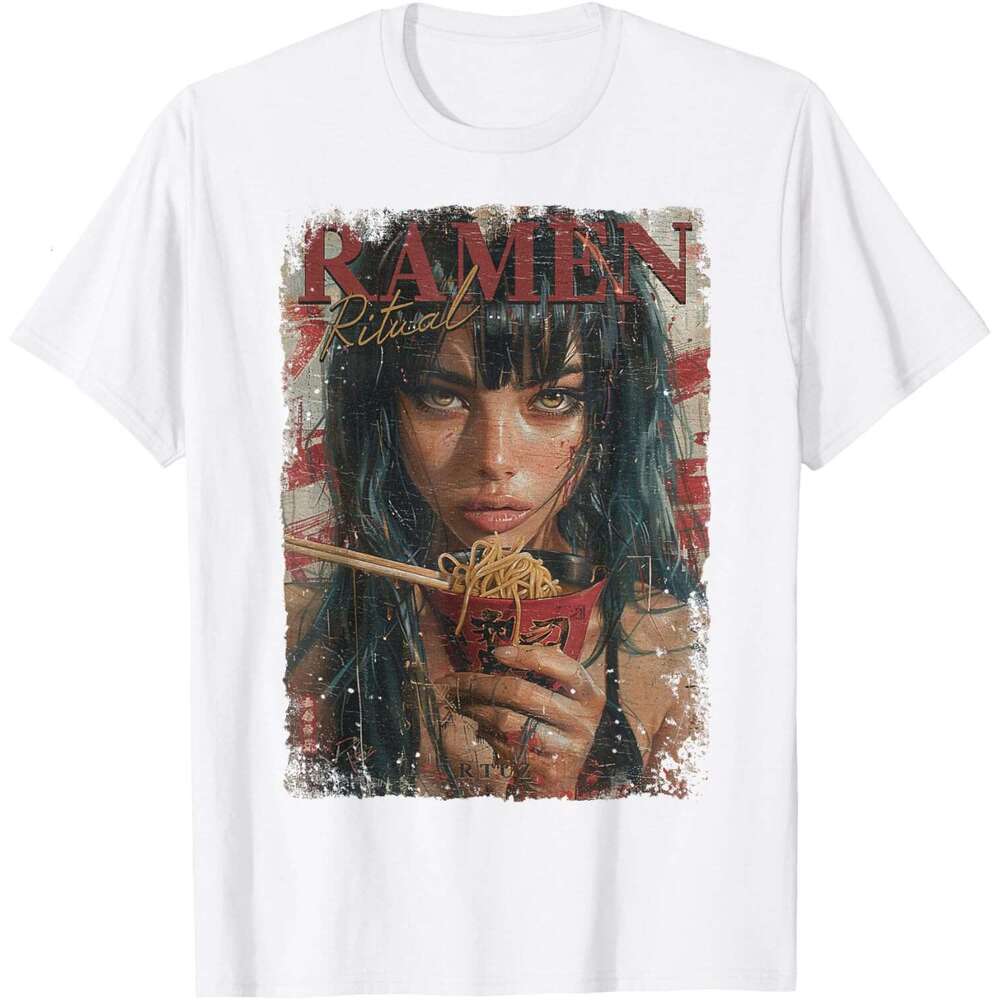Summer T shirt for Mens Pin-up Girl Ramen Noodle Anime Manga Asian Ramen T-Shirt Shirts Tshirt Graphic Tee Casual Tops Clothes Short sleeve