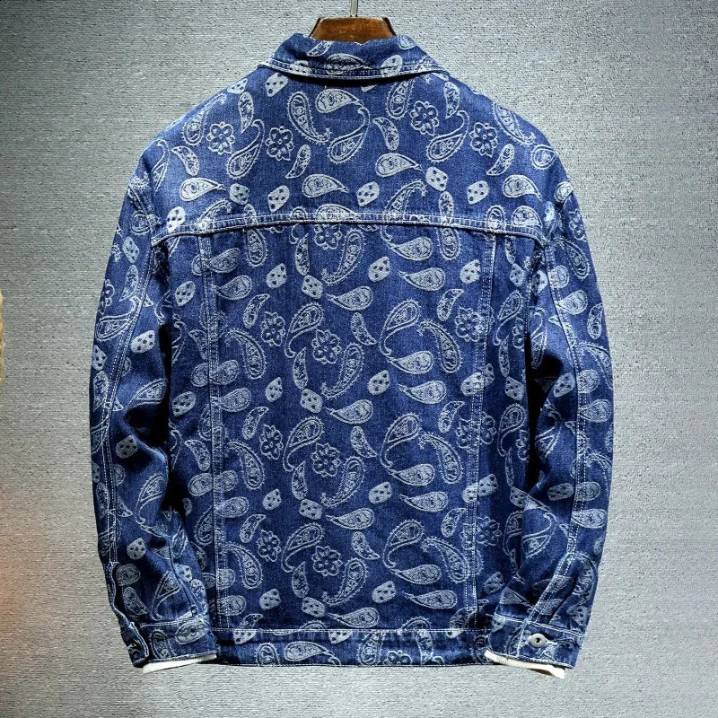 Spring Autumn Cotton printing Jeans Jacket Man Fashion Denim Jackets Coat Male Casual Bomber Jacket Men Clothing Outwear tops 240816