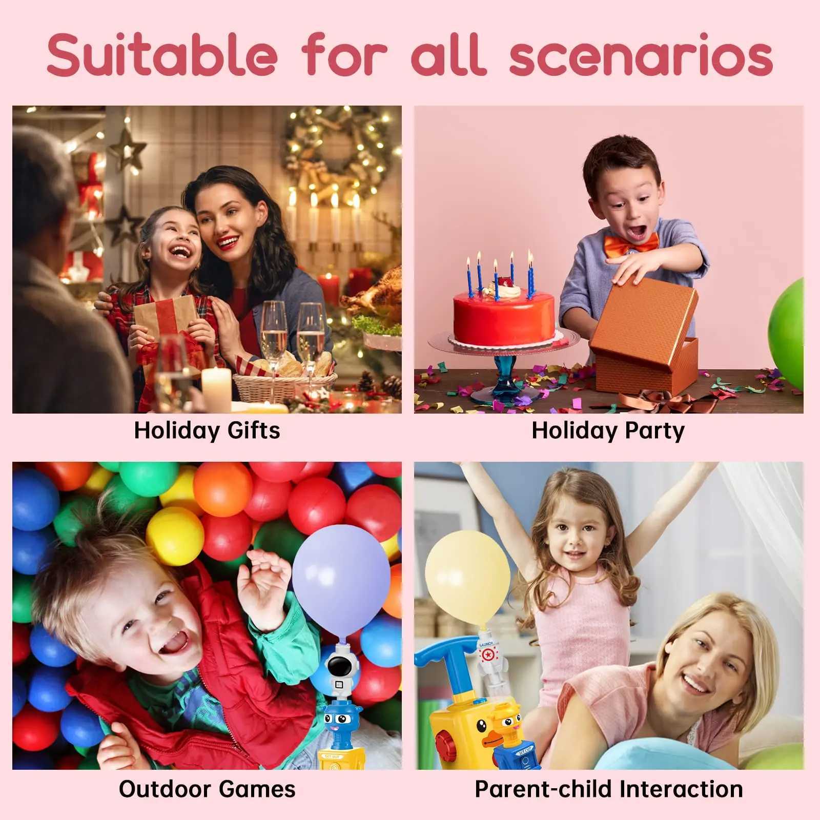 Balloon Launcher Childrens Car Toys With Pump Rocket Balloon Party Supplies Preschool Education Science Childrens Toy Gifts Y240810