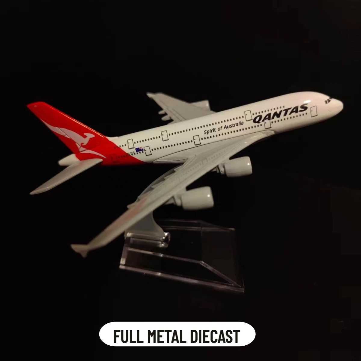 Scale 1 400 Metal Aircraft Model Qantas A380 Airplane Diecast Plane Aeroplane Home Office Decor Mini Moto Toys for Boy Y240809