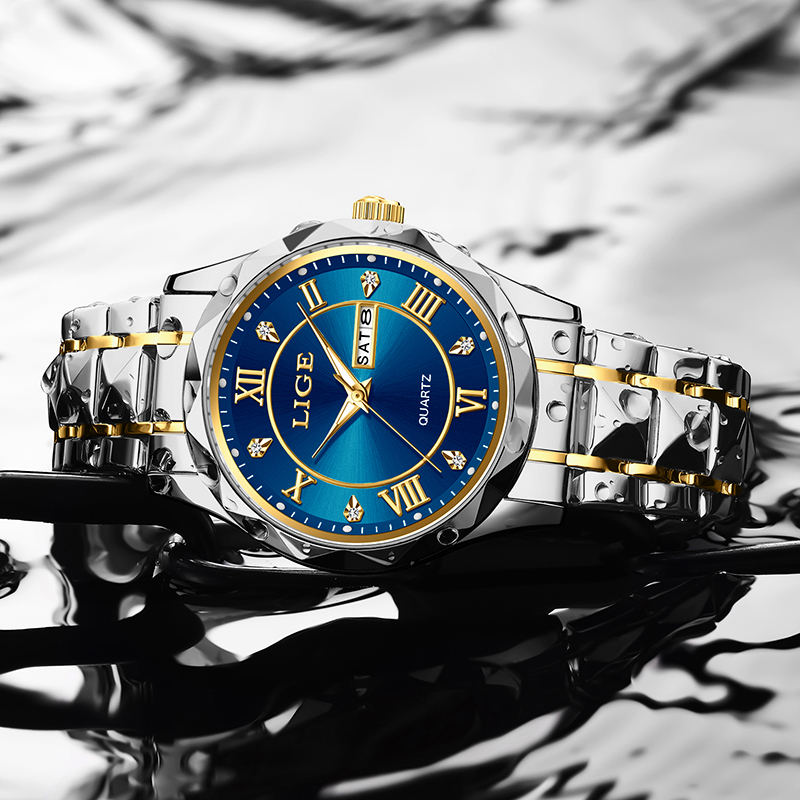 LIGE Men's Quartz Watch Men's Classic Traditional Watch Stainless Steel strap Men's Casual Waterproof Watch Youth Fashion Watch Student