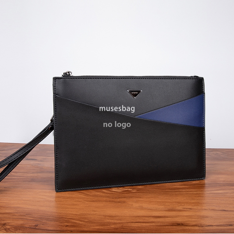 New PU material large capacity men's hand bag fashion simple hand bag business clip bag underarm bag