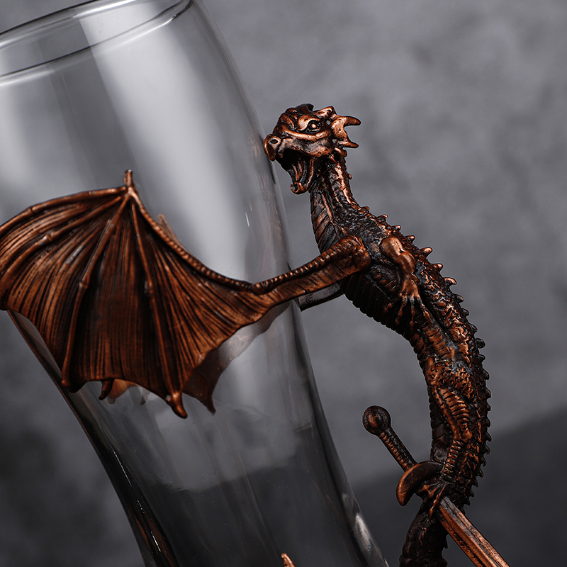 High-end creative personality stegosaurus glass beer glass high-end craft brewed large capacity