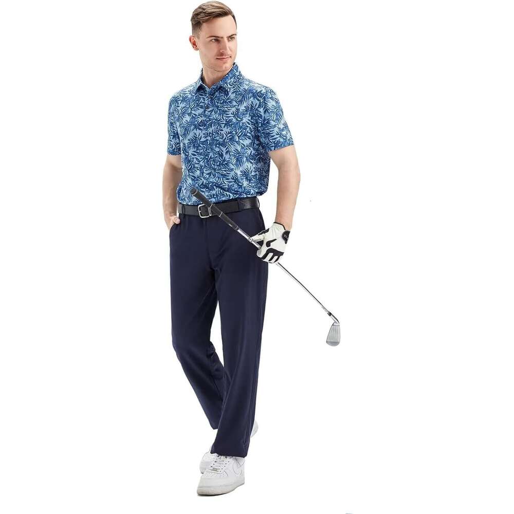 Fashion Mens Polo shirt Fashion Trends Moisture Wicking Dry Fit Print Performance Athletic Casual Golf Polo Shirts for Men Casual tops summer clothes 