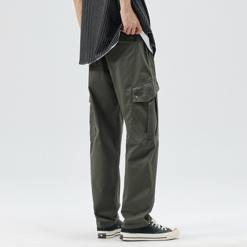 Work Pants for Men Trendy and Fashionable Loose Straight Leg Pants Spring and Summer Loose Sports Pants Trendy style Pure Cotton Casual Pants