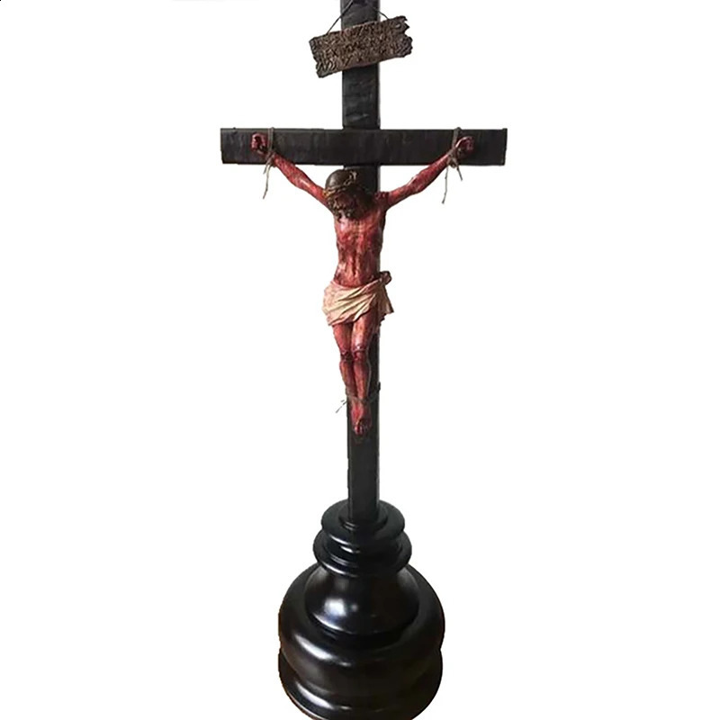 Crucifix Statue Jesus Cross Resin Statue Christ Figure Catholic Religious Accessories Church Decoration Hang Wall Decor for Part 240809