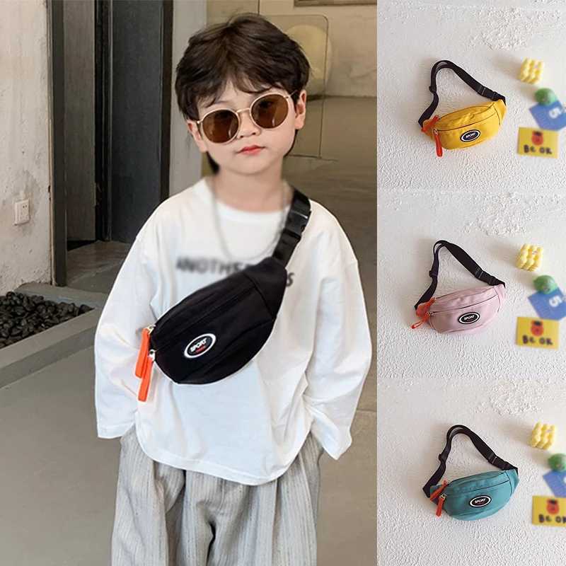 Boys Handsome Chest Bag Korean Kids Trend Messenger Bag Childrens Leisure Shoulder Package Mobile Phone Handbag Girl Fanny Pack Y240809