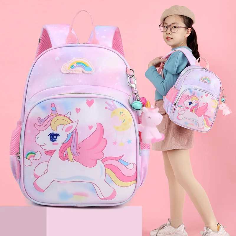 New Unicorn Backpack For Girls Cartoon Pink Princess School Bags Kids Satchels Kindergarten Bookbag Mochila Infantil Escolar Y240809