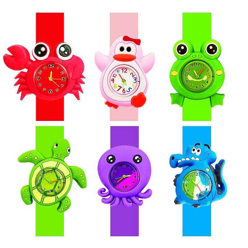 High quality and low-priced childrens tablet watch cartoon turtle/crocodile/penguin/frog/crab/octopus toy childrens watch bracelet X2412041
