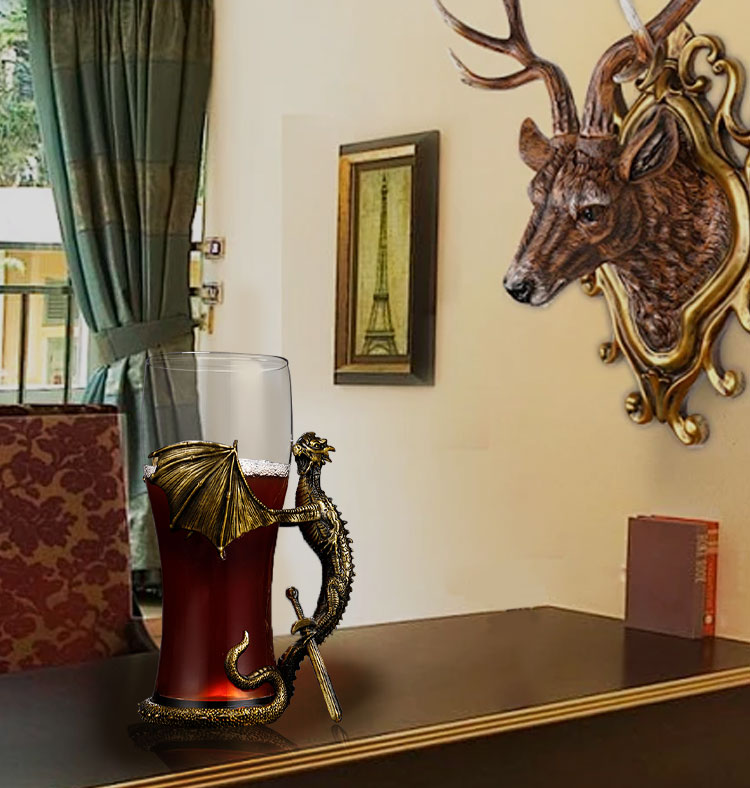 High-end creative personality stegosaurus glass beer glass high-end craft brewed large capacity