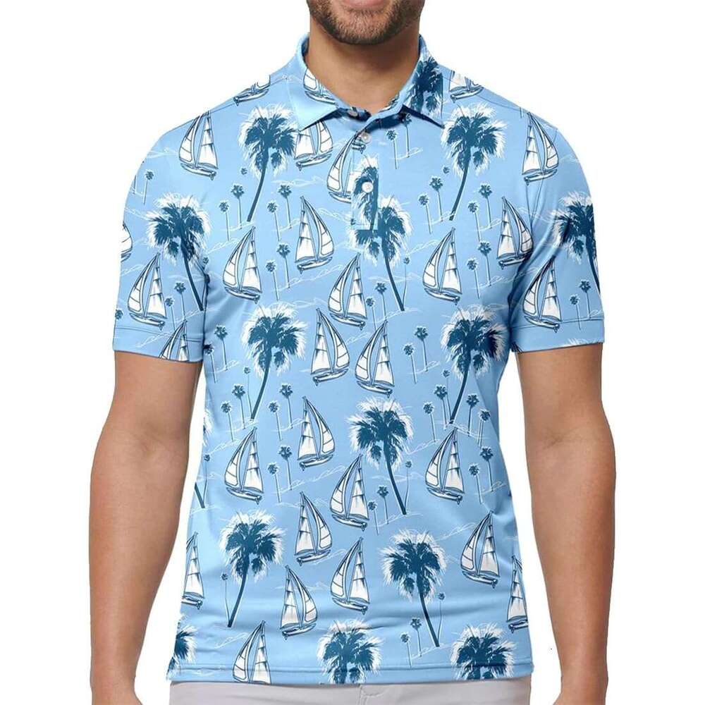 Fashion Mens Polo shirt Golf Shirt Moisture Wicking Quick-Dry 3DPrinted Performance Shirts for Men Polos shirts tshirt Casual tops summer clothes Shor