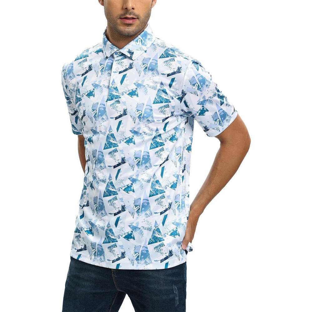 Fashion Mens Polo shirt Golf Full of refreshing feeling Performance Print Moisture Wicking Polo Shirt Polos shirts tshirt Casual tops summer clothes F