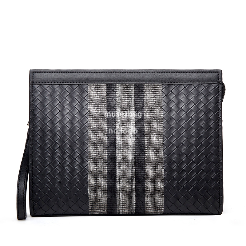 New high quality clutch bag Men's embroidered striped woven Youth clutch envelope Large capacity clutch bag cross-border