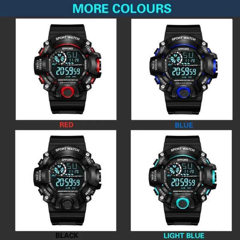 Mens Luminous Electronic Watches Fashion Childrens Sport Watch Noctilucent Alarm Clocks Watch for Boys Girls Black Y240809