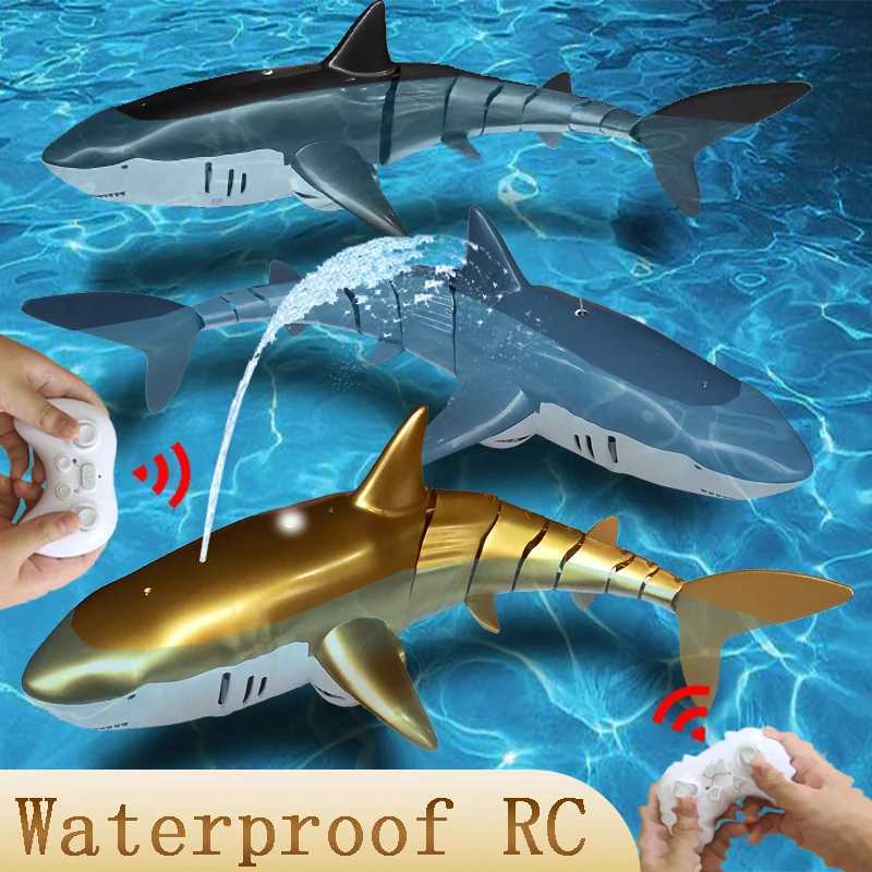 Remote Control Sharks Toy for Boys Kids Girls Rc Fish Animals Robot Water Pool Beach Play Sand Bath Toys 4 5 6 7 8 9 Years OldY240810