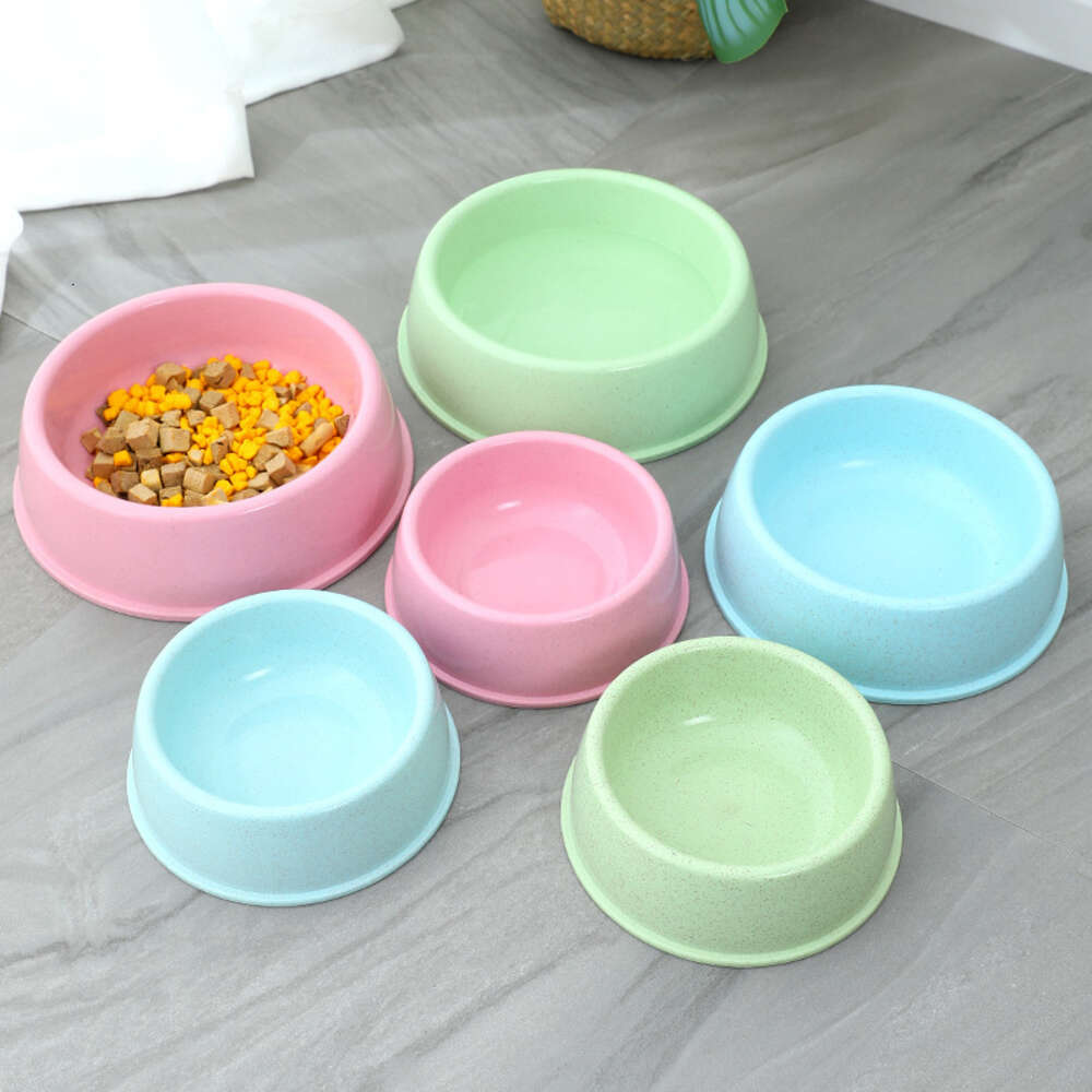 Eco-Conscious Nordic Inspired Small Dog Bowl - Durable Wheat Straw Round-mouth Pet Supplies