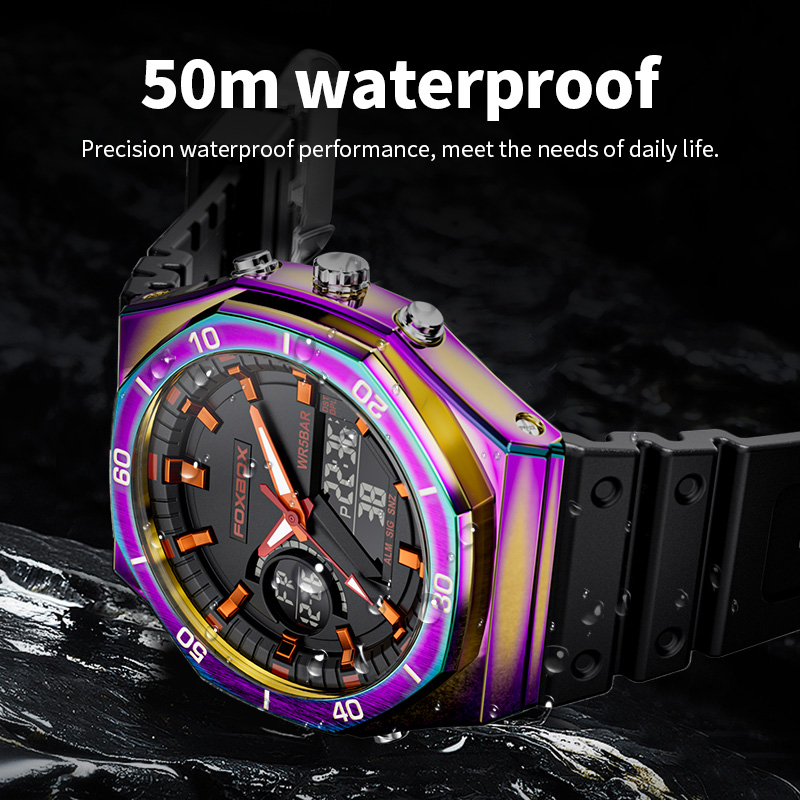 LIGE Men's New Casual Dual Display Electronic Watch Multi functional Waterproof Night Light Calendar Watch Youth Alarm Clock Watch