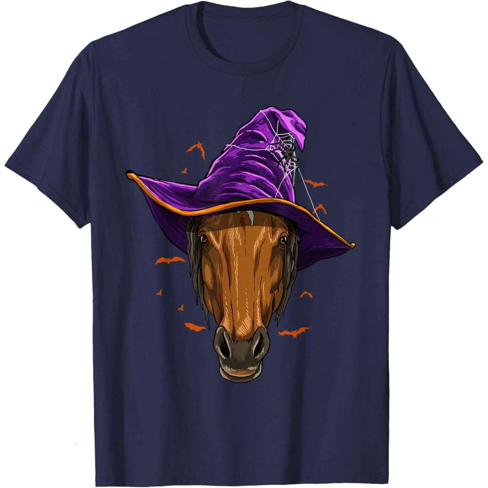 T shirt for Mens Witch Halloween Horse Shirt Equestrian Horse Lover Cowboy T-Shirt Shirts Tshirt Graphic Tee Casual Tops Clothes Short sleeve 2025
