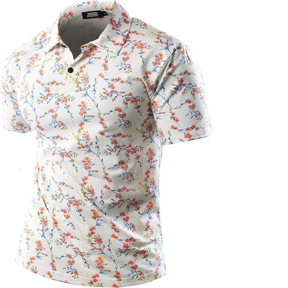 Fashion Mens Polo shirt flowerGolf Shirts Dry Fit Performance Moisture Wicking Printed Summer T-Shirt Polos shirts tshirt Casual tops summer clothes S