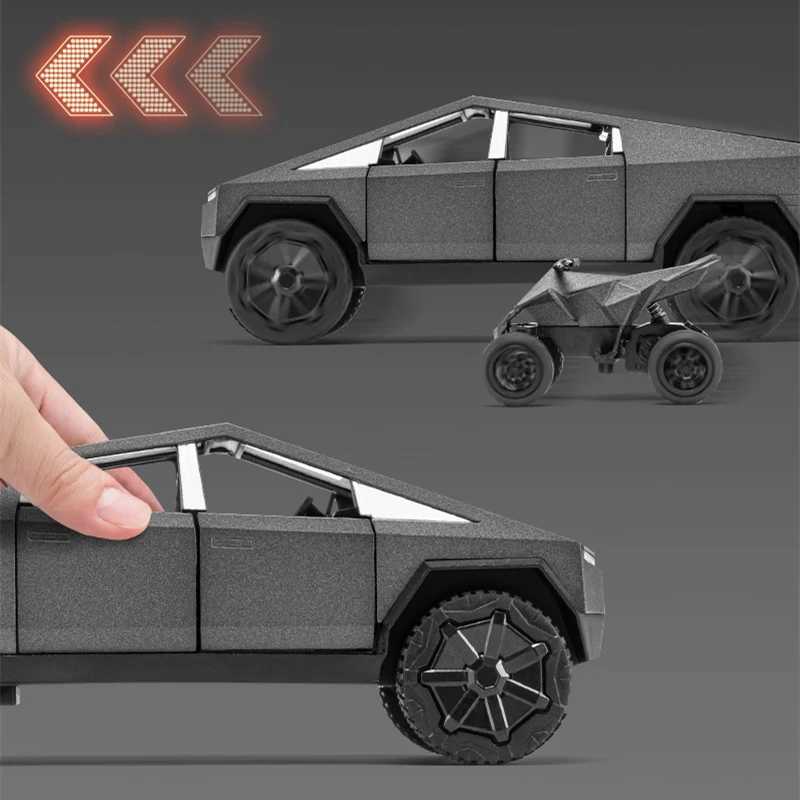 1/32 Scale Cyber Truck Pickup Alloy Diecast with Realistic Sound & Light, Off-Road Vehicle Model for Kids dh911125171