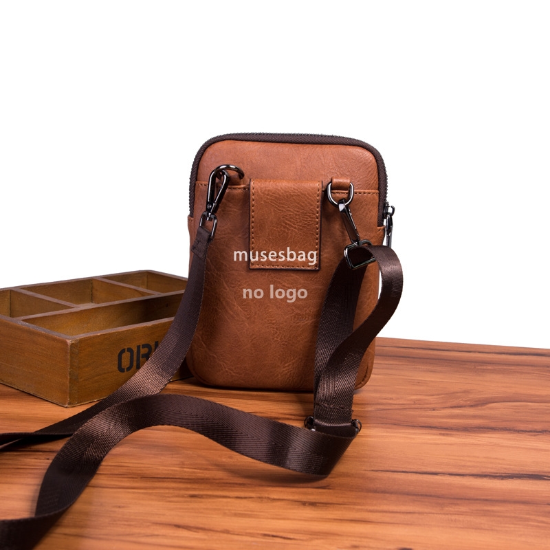 New men's waist pack crossbody small bag shoulder bag Wear belt bag mobile phone bag vertical hanging bag cross-border