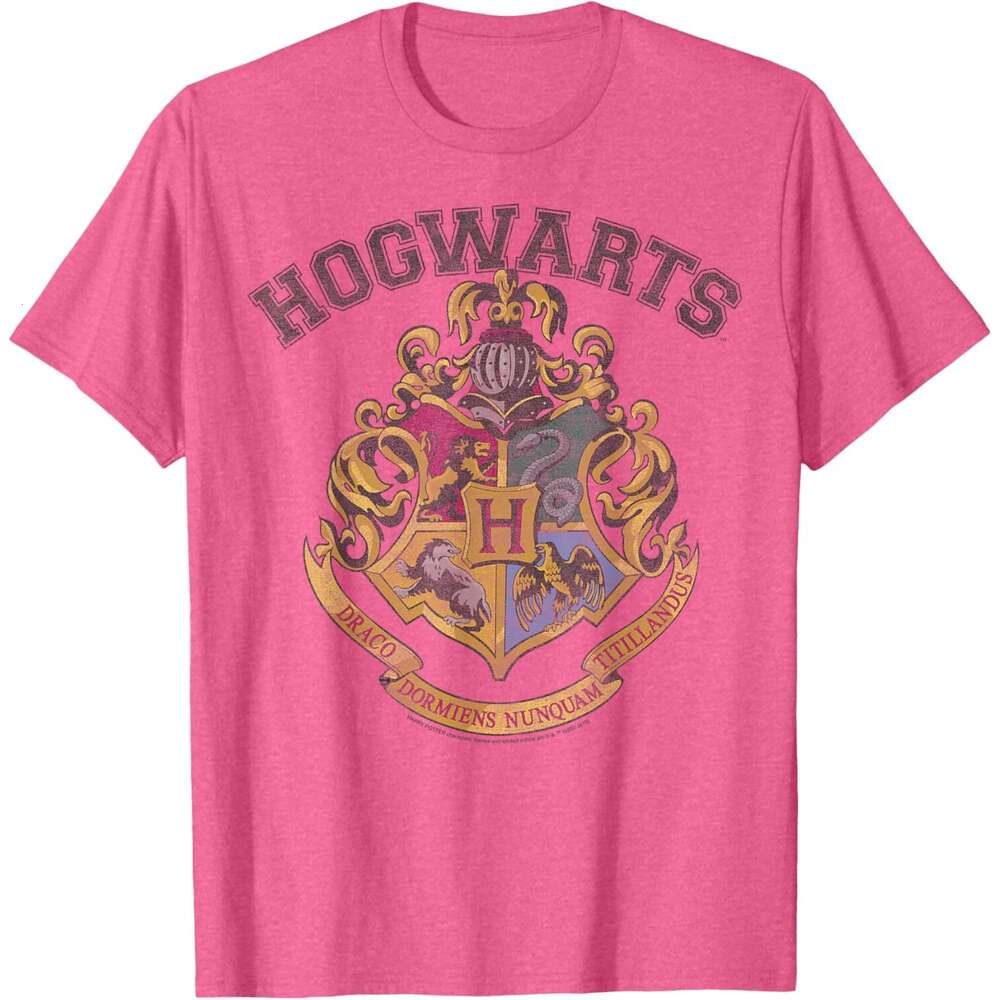25ss Casual T shirt for Mens Hogwarts Vintage Crest Short Sleeve T-Shirt Shirts Tshirt Graphic Tee Tops Clothes Free shipping