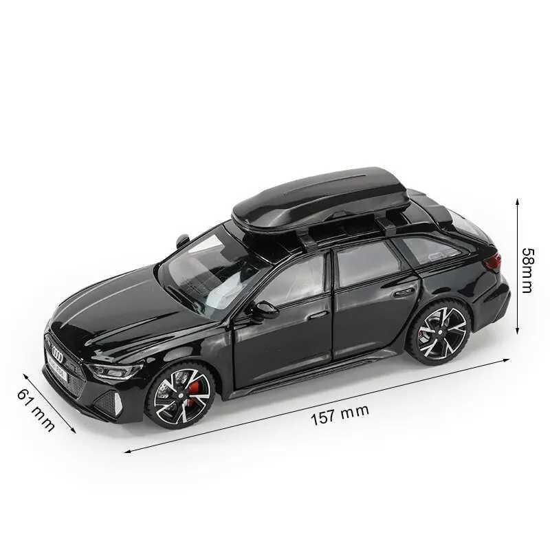1 32 RS6 Model Car Black Edition Customized for Kids Realistic Simulation Diecast Metal Perfect Gift for Boys Y240809