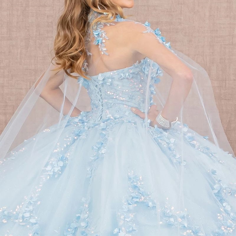 Shiny Quinceanera Dresses Ball Gown With Cape Beads Sequins Lace Appliques wer Birthday Sweet 16 Dress Vestidos 15 De