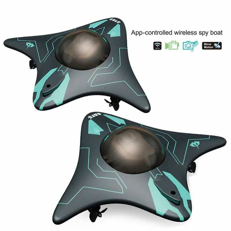 Mini RC Boat Six-way Real-time WIFI App Control Underwater Camera Speedboat Photo Video Remote Control Outdoor Children ToysY240810