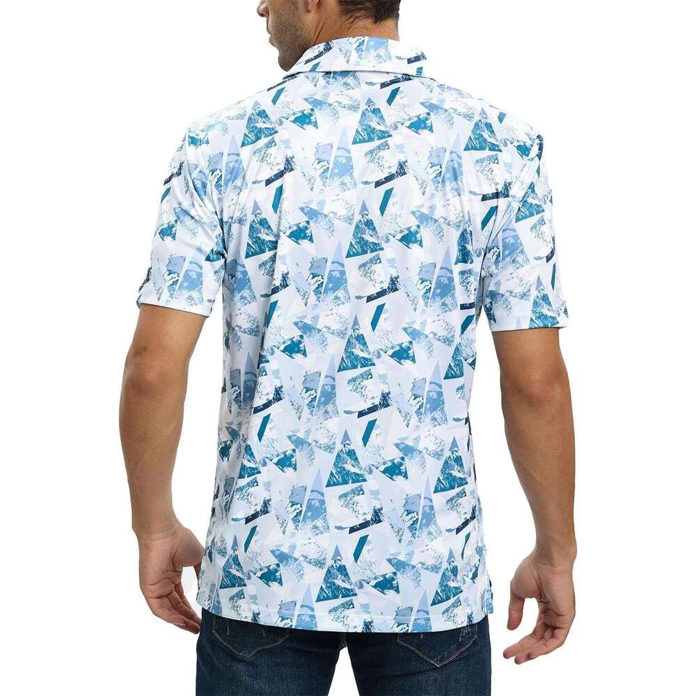 Fashion Mens Polo shirt Golf Full of refreshing feeling Performance Print Moisture Wicking Polo Shirt Polos shirts tshirt Casual tops summer clothes F