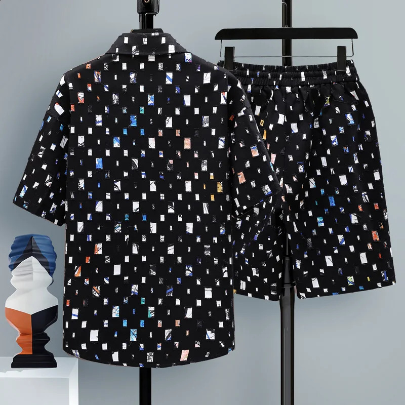 2024 Summer bet Pattern Sportswear Mens Casual Set Mens Shorts and Full Size Mens T-shirt M-4XL240809