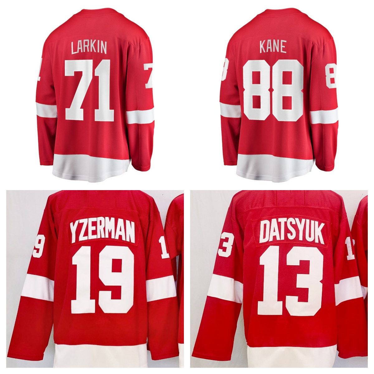 Patrick Kane 88 Larkin 71 Yzerman 19 Howe 9 Datsyuk 13 Hockey Jerseys 2024 New Jersey Red S-XXXL Stitched Men Jersey